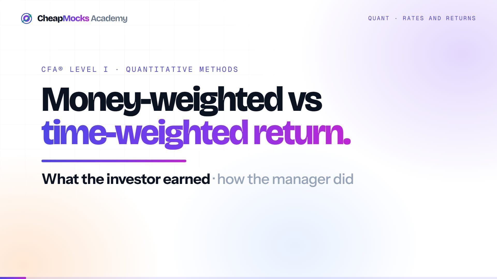 Video lesson: Time-weighted vs money-weighted return